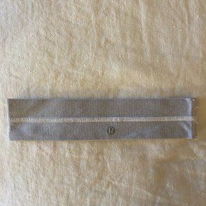 Lululemon Athletica White & Gray Striped Headband